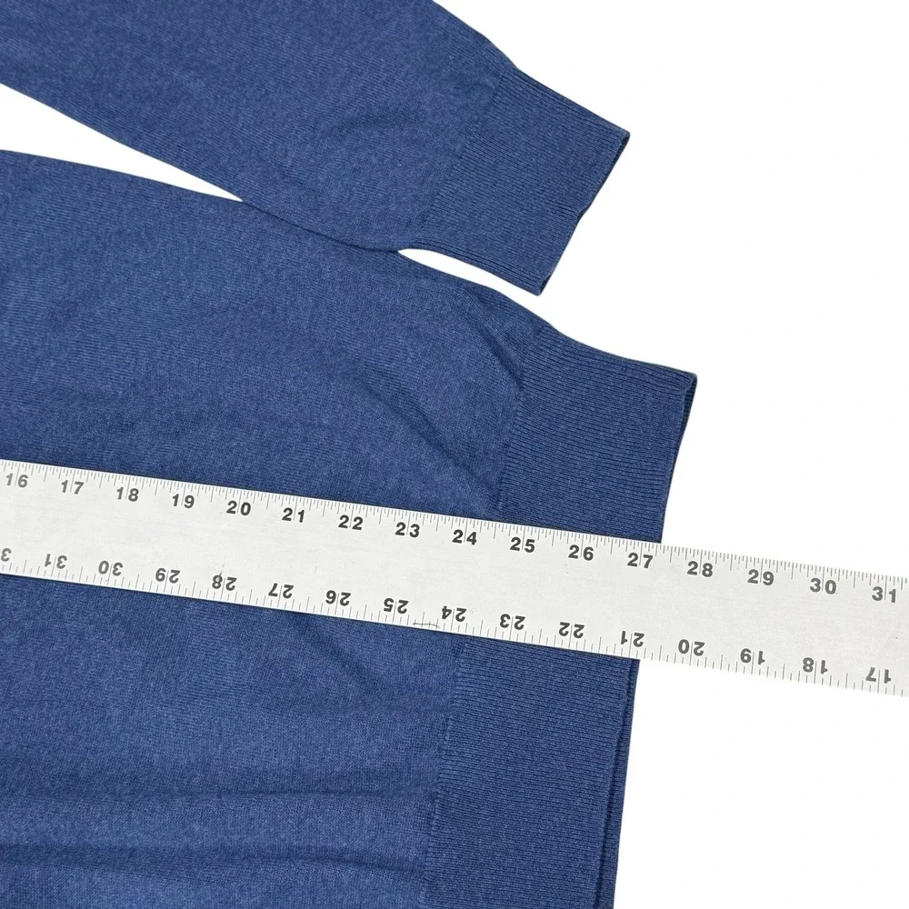 Polo‎ Ralph Lauren Mens Pima Cotton V-Neck Sweater Blue Heather Large Pony Logo